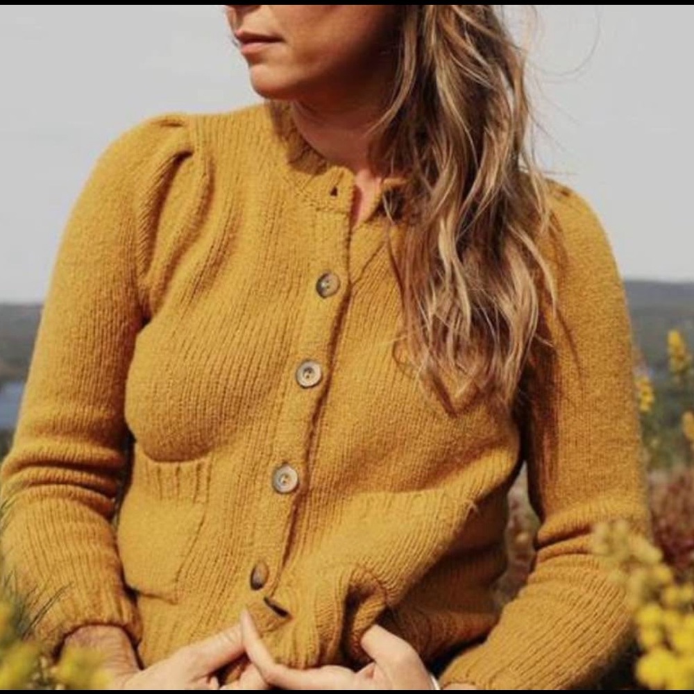 Doen Risette Cardigan Mustard Size Small Wool - Picture 4 of 4